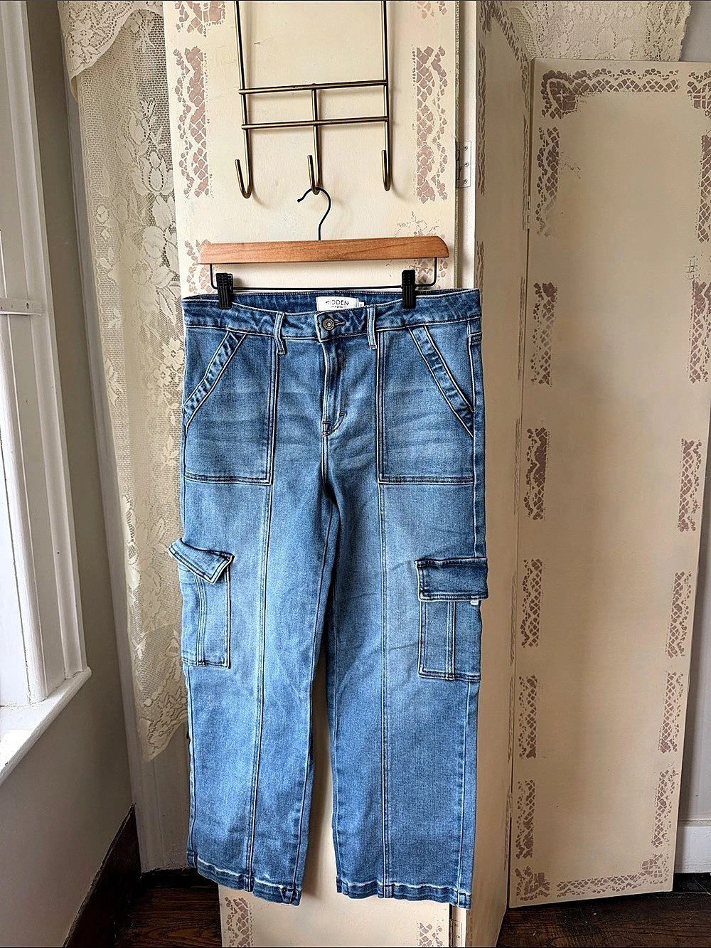 Hidden Cargo Pants in Blue Like New